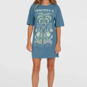 Beach Vintage T-Shirt-Kleid | Copen Blue